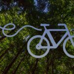 E-Bike Symbol im grünen Wald